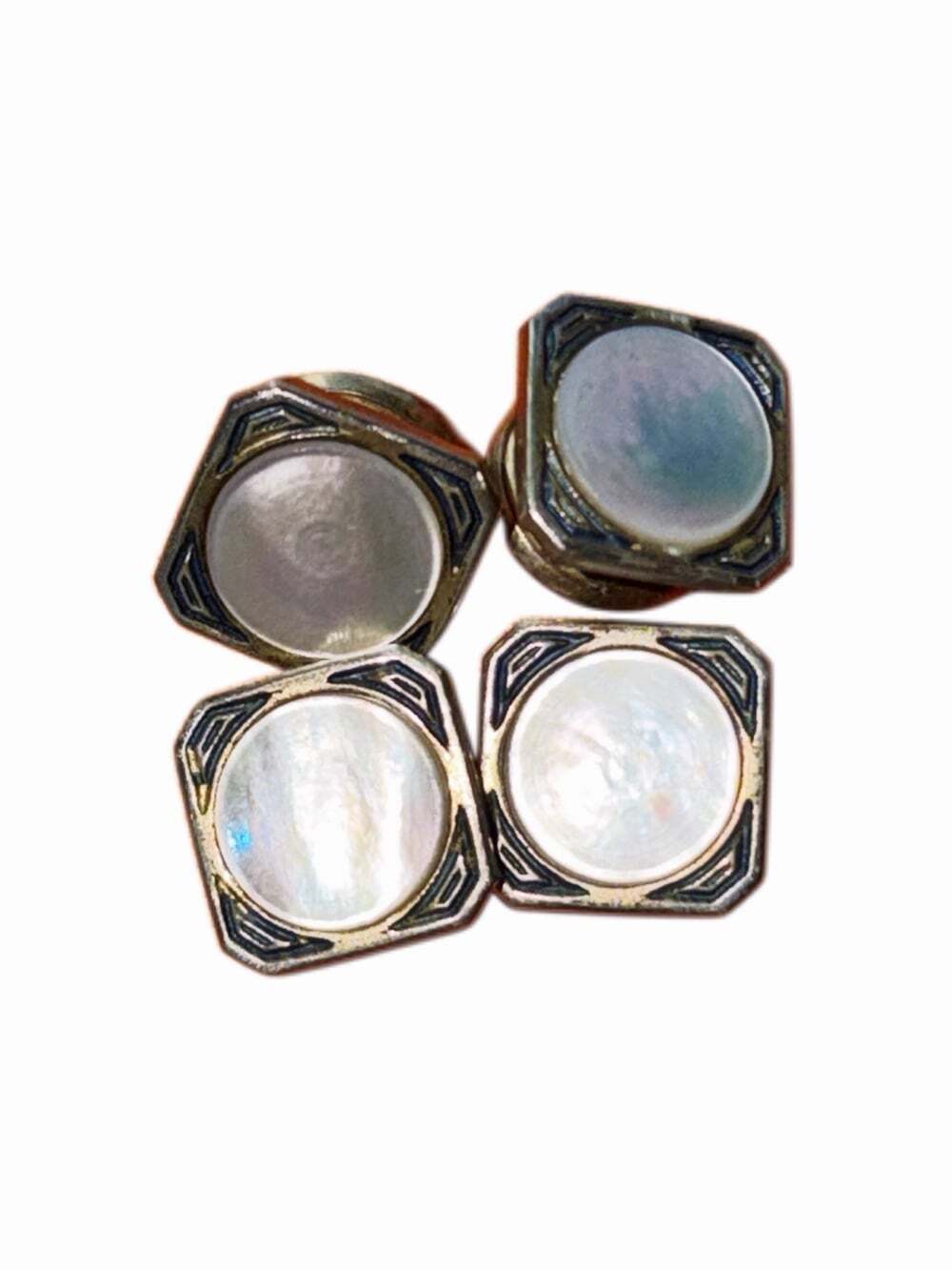 Kum-a-Part Opalescent MOP Vintage Cufflinks B&W Co. Men's Accessories